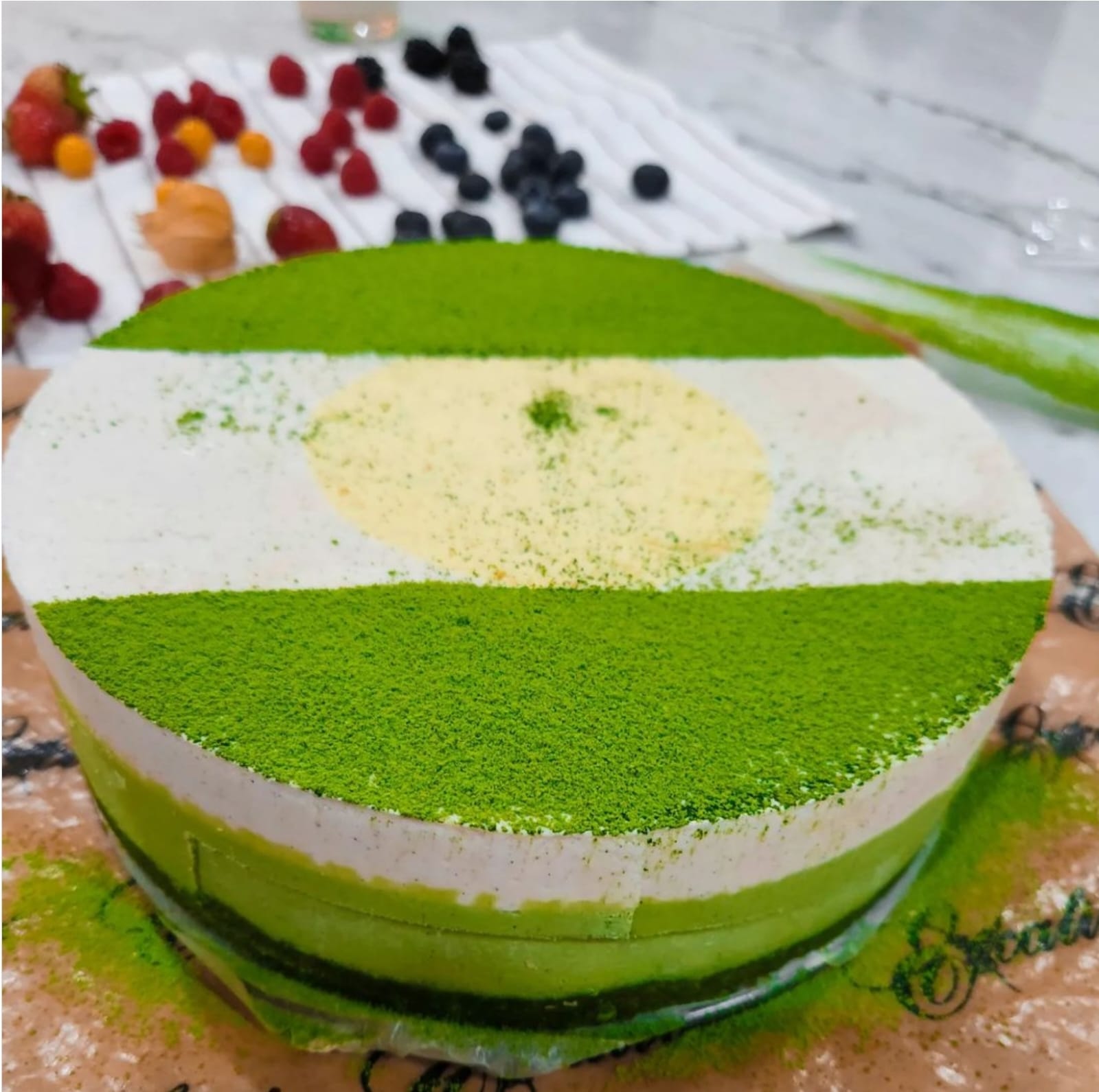 Matcha Tiramisu with Yuzu D26cm - Image 3