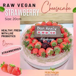 D20cm Raw Vegan Strawberry Cheesecake